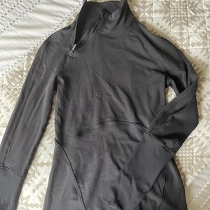 lululemon zip long sleeve top - black, size 2